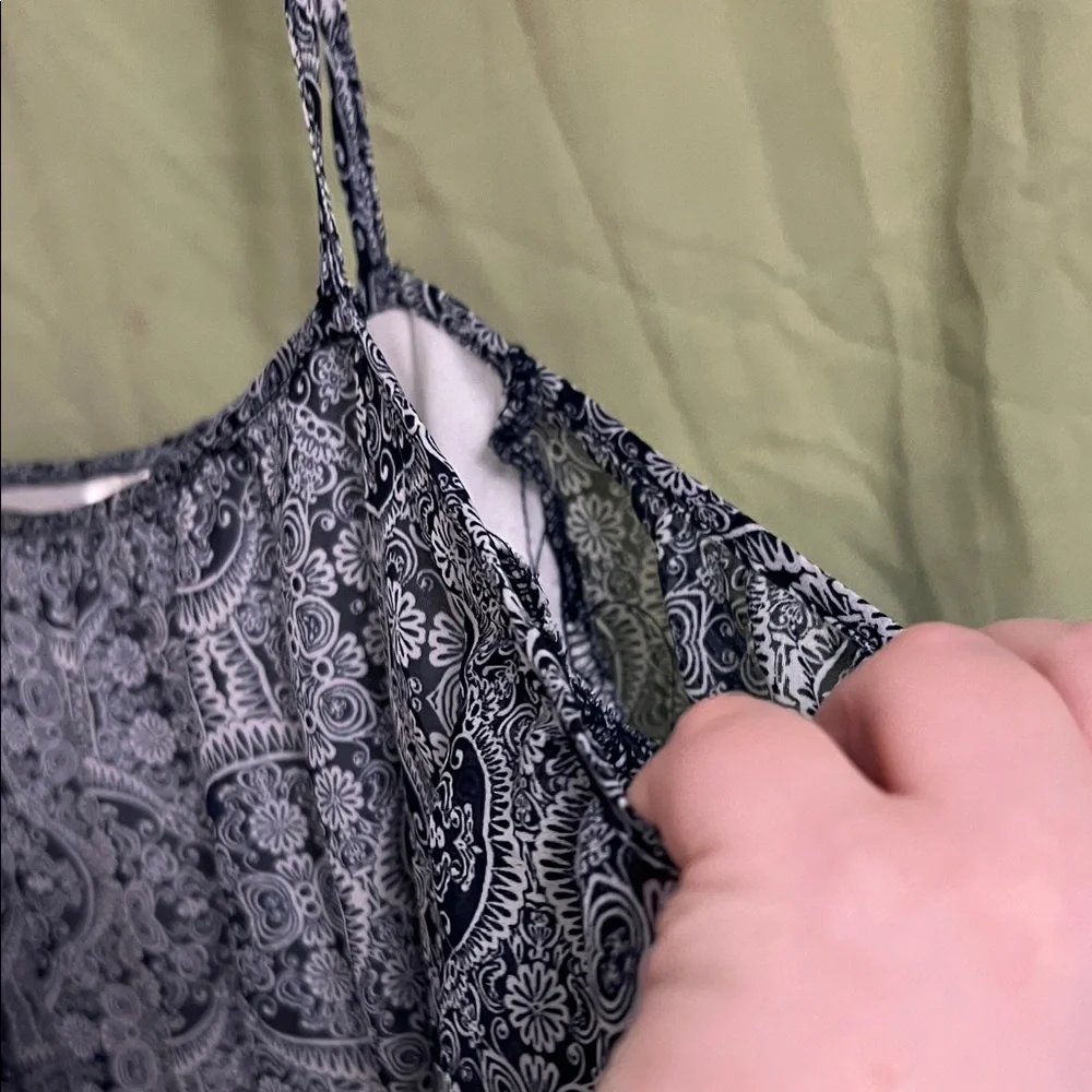 Elegant Navy Blue Patterned Dress - Picture 7 of 10